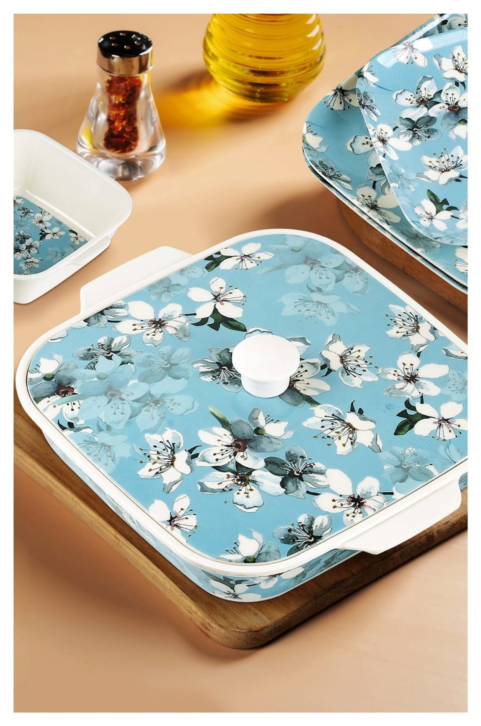 Arena Floral Melamine Dinnerware Set – 80 Pieces