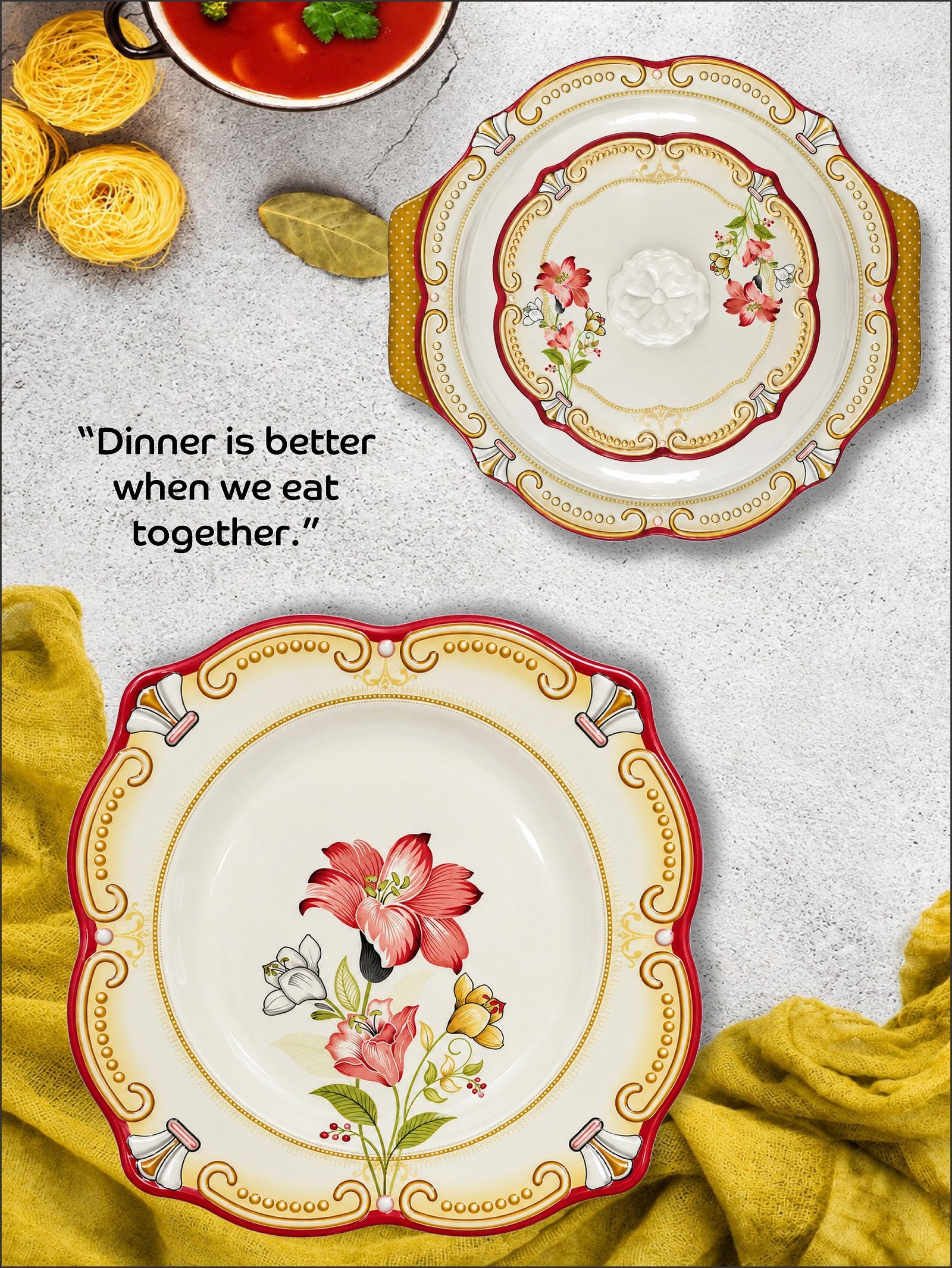 Emporium Square Single Glazed Melamine Dinnerware Set – 80 Pieces
