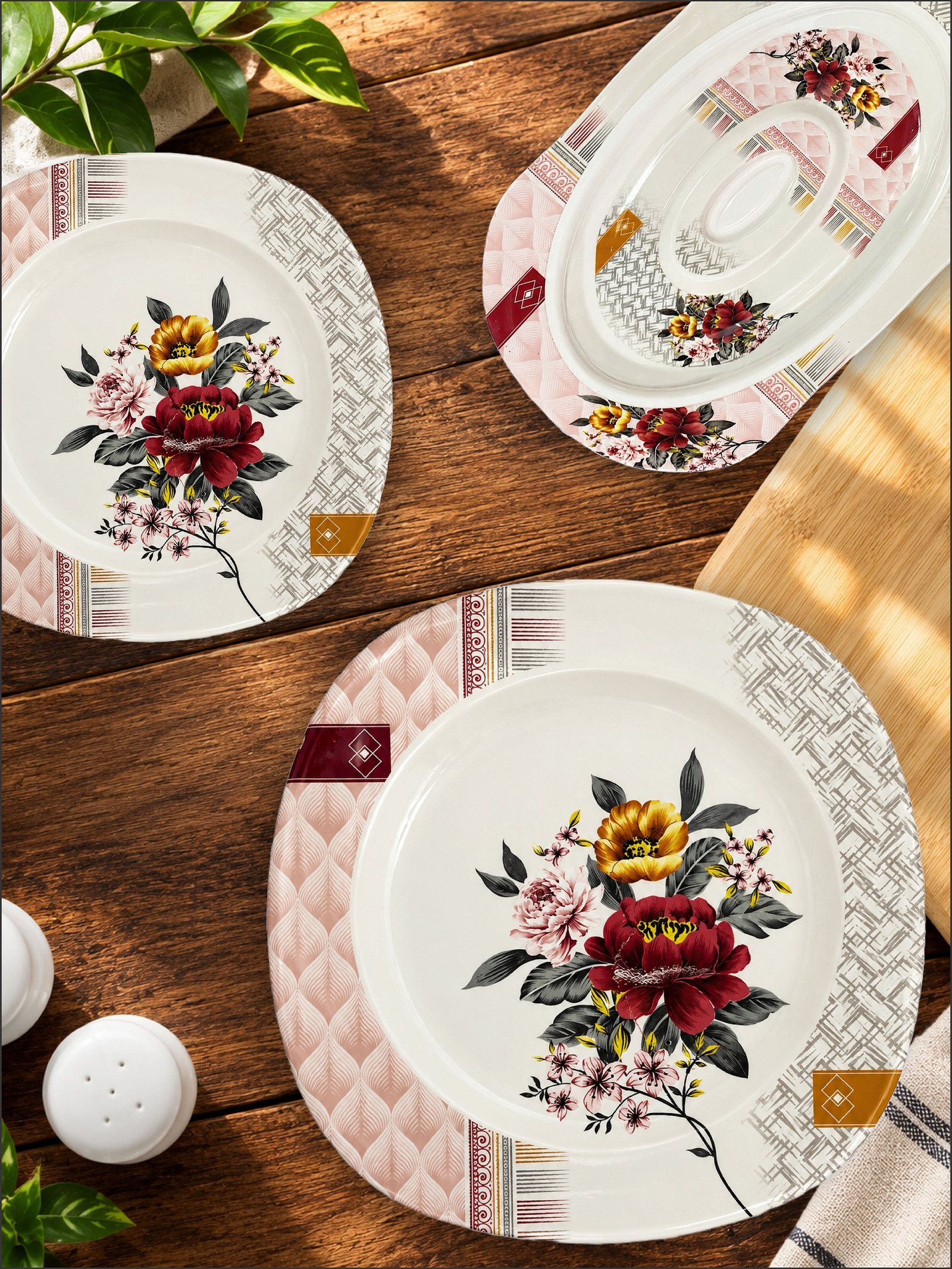 Lyra Gold Single Glazed Melamine Dinnerware Set – 72 Pieces
