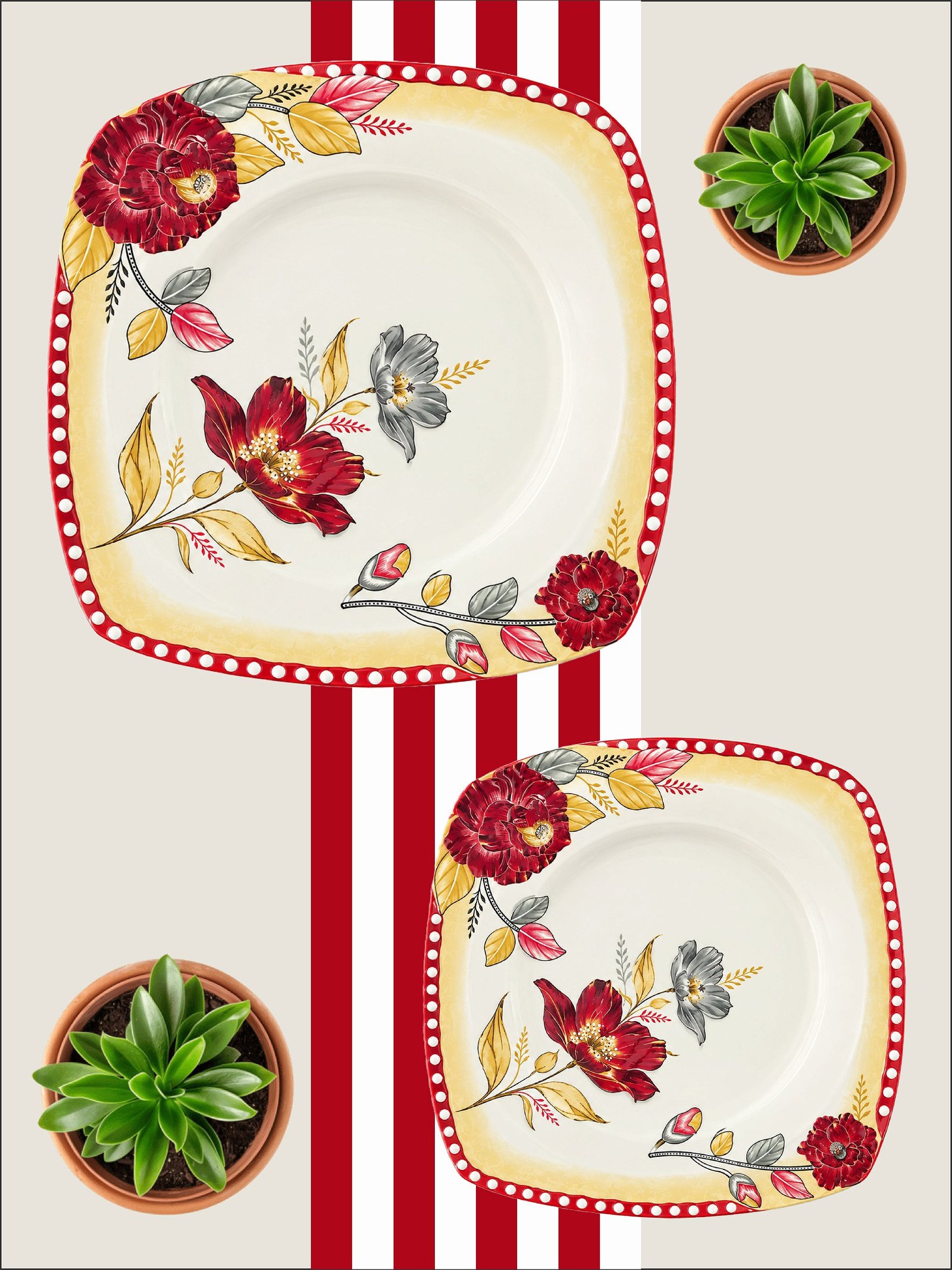 Linox Single Glazed Melamine Dinnerware Set – 80 Pieces