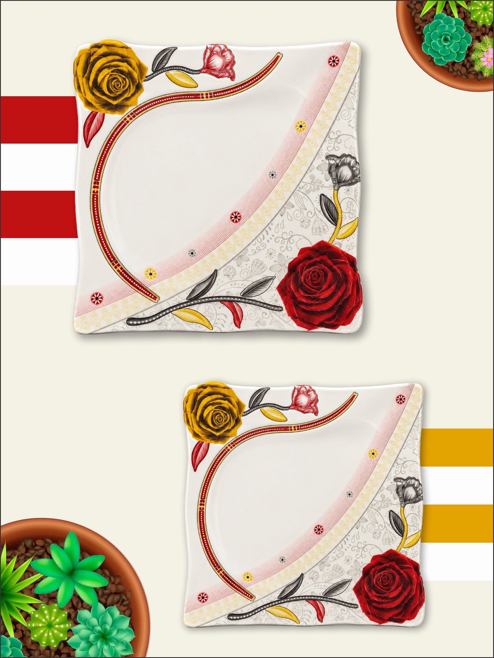 Level Up Single Glazed Melamine Dinnerware Set – 80 Pieces